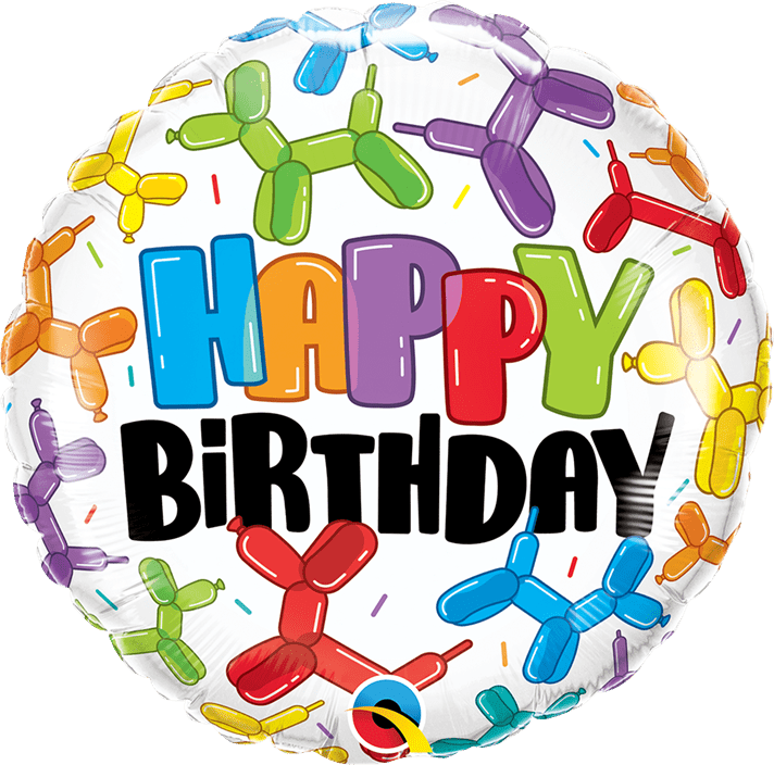 18" ROUND 01CT - BDAY BALLOON DOGS