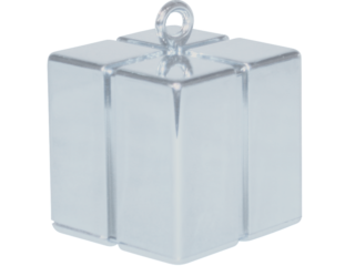 GIFT BOX BALLOON WEIGHT - SILVER X12