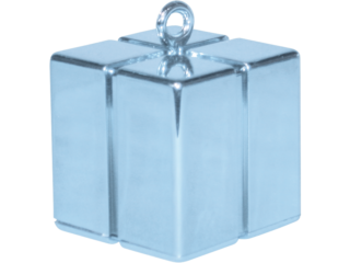 GIFT BOX BALLOON WEIGHT - PEARL LIGHT BLUE X12