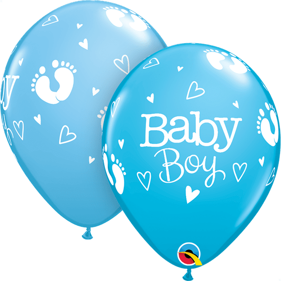 11" ROUND ROBIN&P BLUE 25CT BABY BOY FOOTPRINTS & HEARTS Northwest