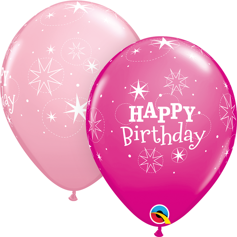 11" ROUND PINK & BERRY 25CT - BDAY SPARKLE