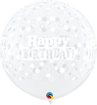 3FT  ROUND  DIAMOND CLEAR   02CT - BDAY CONFETTI DOTS-A-ROUND