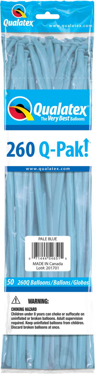 QUALATEX 260 Q-PAK PALE BLUE       50CT - PLAIN LATEX - 54651