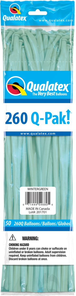 260 Q-PAK WINTERGREEN     50CT - QUALATEX PLAIN LATEX
