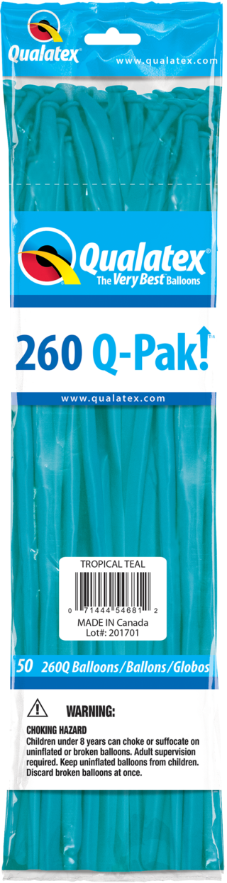 260 Q-PAK TROPICAL TEAL   50CT - QUALATEX PLAIN LATEX