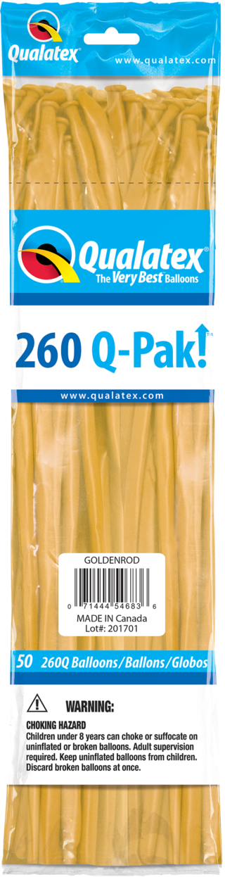 260 Q-PAK GOLDENROD       50CT - QUALATEX PLAIN LATEX