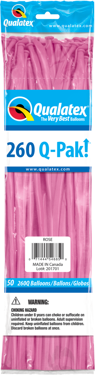 260 Q-PAK ROSE   50CT - QUALATEX PLAIN LATEX