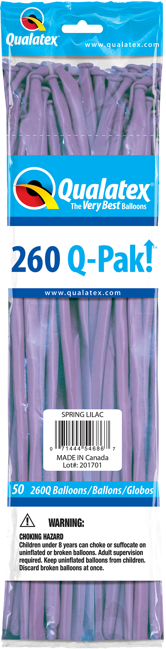 260 Q-PAK SPRING LILAC 50CT - QUALATEX PLAIN LATEX - 54686