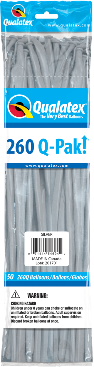 260 Q-PAK SILVER 50CT - QUALATEX PLAIN LATEX