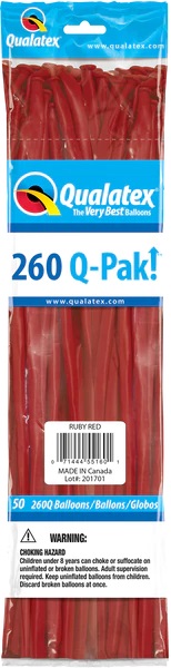 260 Q-PAK RUBY RED        50CT - QUALATEX PLAIN LATEX