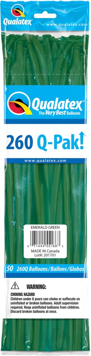 260 Q-PAK EMERALD GREEN   50CT - QUALATEX PLAIN LATEX