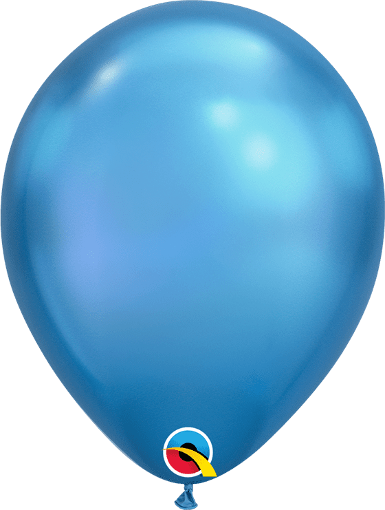 11" ROUND CHROME BLUE 25CT - QUALATEX PLAIN LATEX