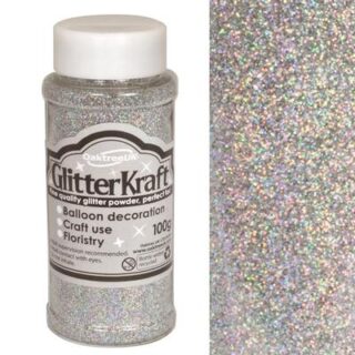 Glitter Kraft Fine Glitter 100g Bottle Holographic Silver - 025117