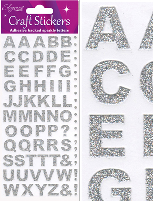 Eleganza Craft Stickers Bold Alphabet Set Silver No.66