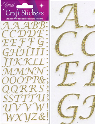 Eleganza Craft Stickers Stylised Alphabet Set Gold No.65