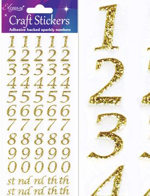 Eleganza Craft Stickers Stylised Number Set Gold No.65