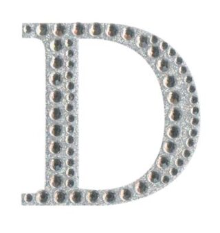 Eleganza Craft Stickers 50mm Letter D with Diamante Iridescent No.42