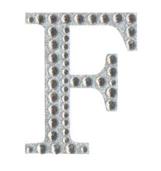 Eleganza Craft Stickers 50mm Letter F with Diamante Iridescent No.42