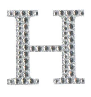 Eleganza Craft Stickers 50mm Letter H with Diamante Iridescent No.42