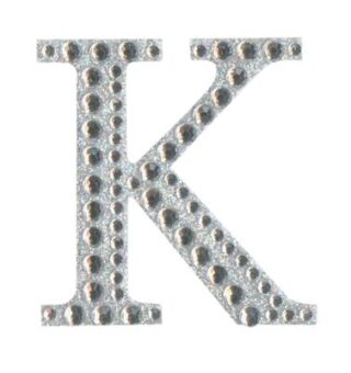 Eleganza Craft Stickers 50mm Letter K with Diamante Iridescent No.42