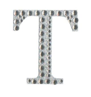 Eleganza Craft Stickers 50mm Letter T with Diamante Iridescent No.42