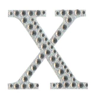 Eleganza Craft Stickers 50mm Letter X with Diamante Iridescent No.42