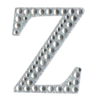 Eleganza Craft Stickers 50mm Letter Z with Diamante Iridescent No.42