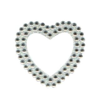 Eleganza Craft Stickers 50mm Open heart with Diamante Iridescent No.42