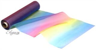 Eleganza Soft Sheer Organza 29cm x 20m Rainbow