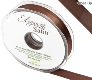 Eleganza Double Faced Satin 15mm x 20m Chocolate No.58