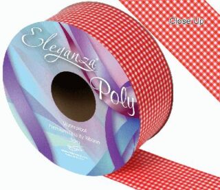 Eleganza Poly 50mm x 50m Gingham Red No.16