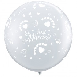 3FT  ROUND  DIAMOND CLEAR   02CT - JUST MARRIED HEARTS-A-ROUND -