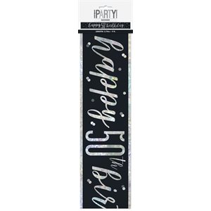 1 9ft Glitz Black & Silver Foil Banner 