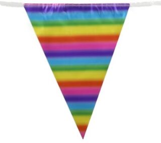 Party Bunting Metallic Rainbow 11 flags 3.9m