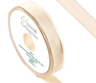Eleganza Premium Grosgrain Ribbon 15mm x 20m Ivory No.61