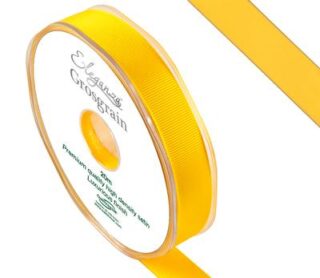 Eleganza Premium Grosgrain Ribbon 15mm x 20m Yellow No.11