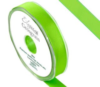 Eleganza Premium Grosgrain Ribbon 15mm x 20m Lime Green No.14