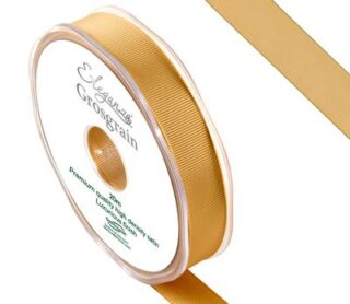 Eleganza Premium Grosgrain Ribbon 15mm x 20m Gold No.35