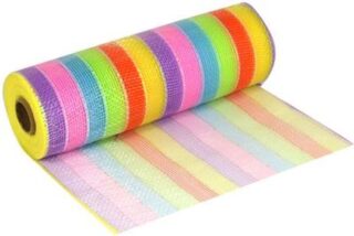 Eleganza Deco Mesh Pastel Rainbow 25cm x 9.1m (10yds) Pattern No.270