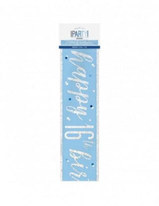 1 9ft Glitz Blue & Silver Foil Banner 