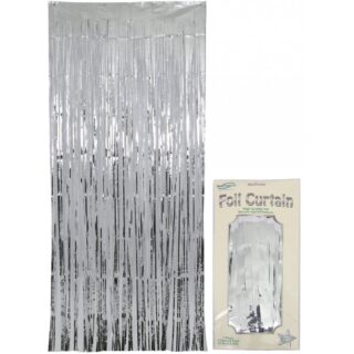 Oaktree Foil Door Curtain 0.90m x 2.40m Metallic Silver