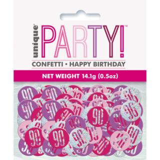 Birthday Pink Glitz Number 90 Confetti, .5oz