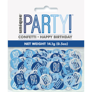 Birthday Blue Glitz Number 80 Confetti, .5oz