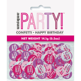 Birthday Pink Glitz Number 40 Confetti, .5oz