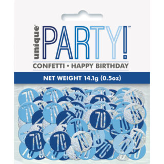 Birthday Blue Glitz Number 70 Confetti, .5oz