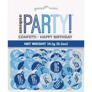 Birthday Blue Glitz Number 16 Confetti, .5oz