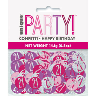 Birthday Pink Glitz Number 21 Confetti, .5oz