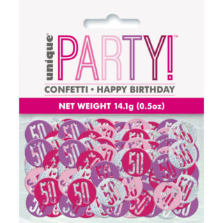 Birthday Pink Glitz Number 50 Confetti, .5oz