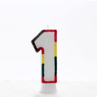 1 Multi Coloured Number Candle Pack of 6