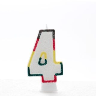 4 Multi Coloured Number Candle Pack of 6